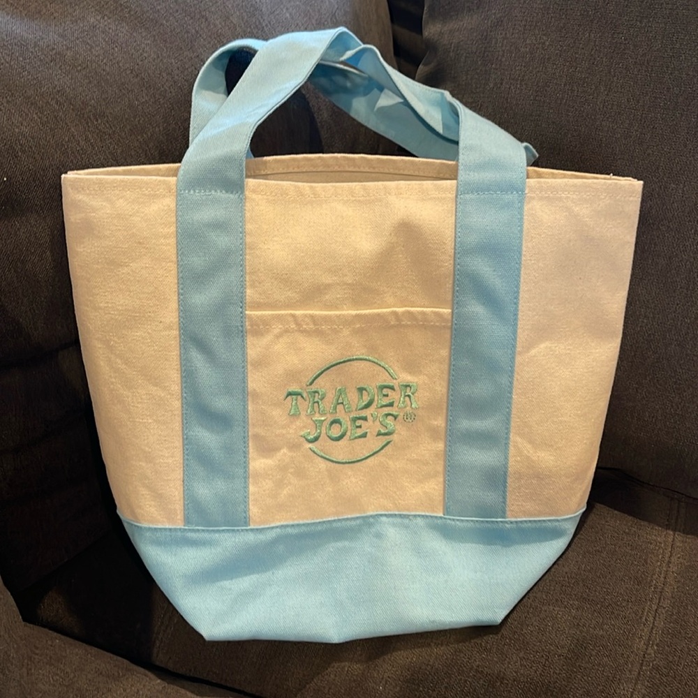 Trader Joe's Mini Blue Canvas Tote